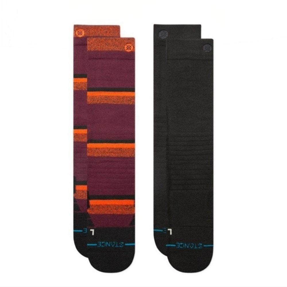 Stance Men's Black and Burgundy Athletic Socks
